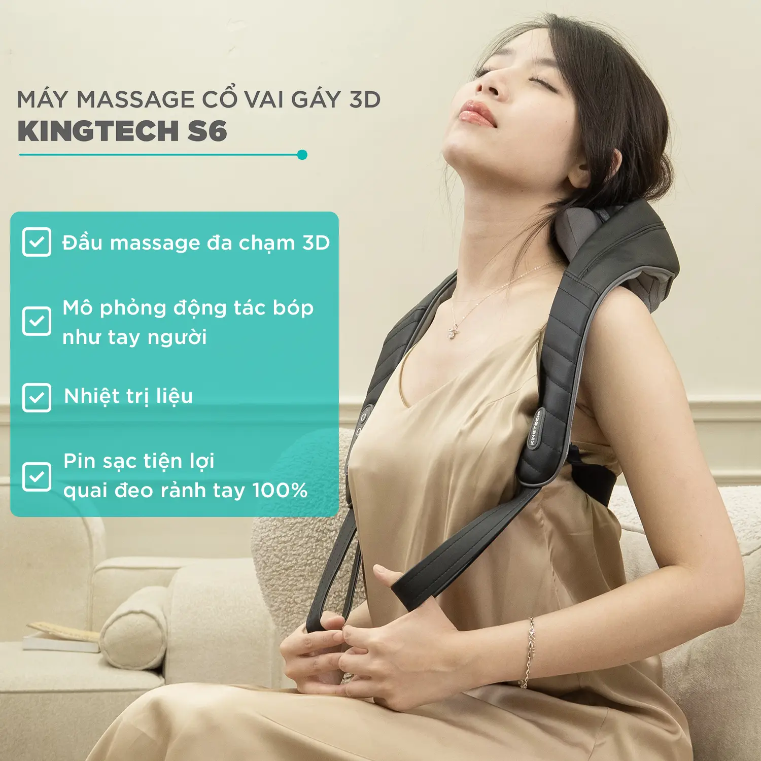 Read more about the article Máy massage cổ, vai, gáy Kingtech S6: “Liệu pháp thư giãn bỏ túi”
